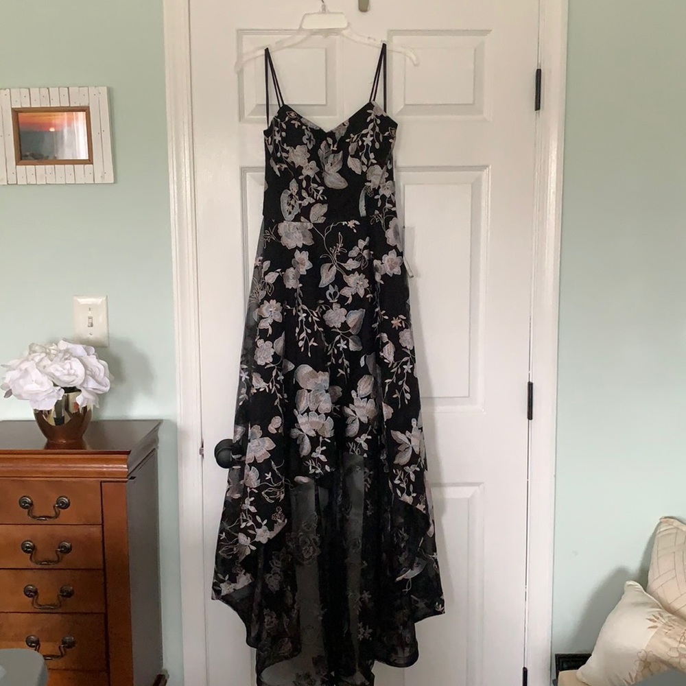 Embroidered high low dress